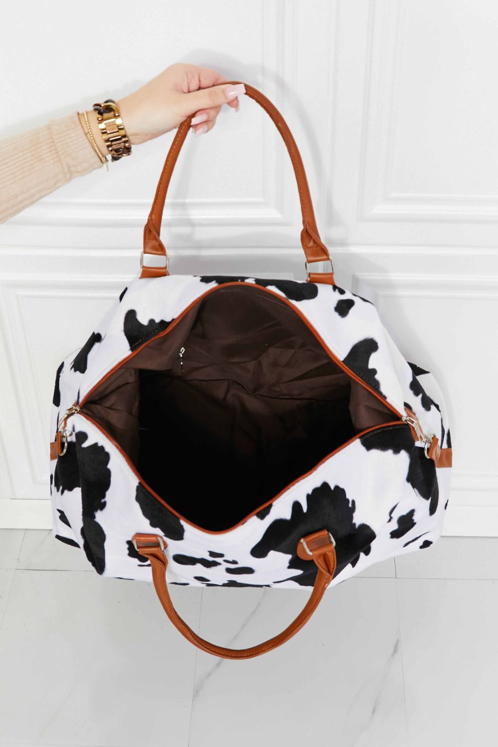 Cow print 2024 weekender bag